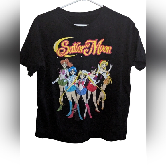Sailor Moon Tops - 2 For $30 Sailor Moon & Scouts Black Graphic T-Shirt | Women's Small